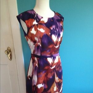 Elie Tahari linen fully lined fall dress